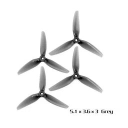 HQ Durable Prop 5.1X3.6X3 Grey (2CW+2CCW)-Poly Carbonate-POPO Triblade Propeller image 1