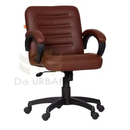 Da URBAN Texas Brown Mid Back Revolving Leatherette Ergonomic Home & Office Executive Chair-image-8
