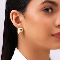 Priyaasi Gold Plated Contemporary Studs Earrings image 4