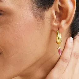 Fabindia Pink Hoops Earrings-image-23