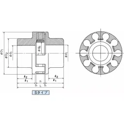 Mitsuboshi S Series S Type Chan Coupling Overall Length 145 mm, Max Torque 304 Nm, 6000 RPM, S125 image 2