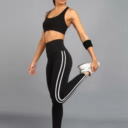 Arbiter Collection Striped High Rise Ankle Length Tights image 4