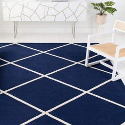 IMRA CARPET Blue Geometric Polyester Carpet-picture-23