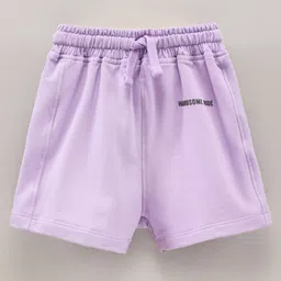 Doreme Above Knee length Cotton Lycra Short Solid - Lilac image 1