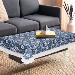 Dakshya Industries PVC Printed Waterproof Rectangle 4 Seater Table Cover - Blue-picture-19