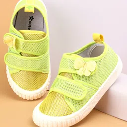 Cute Walk by Babyhug Velcro Closure Causal Shoes with Butterfly Applique - Green-picture-15