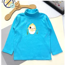 COCOON ORGANICS Cotton Rib Full Sleeves Chick Printed Anti Microbial Tee - Sky Blue-picture-37
