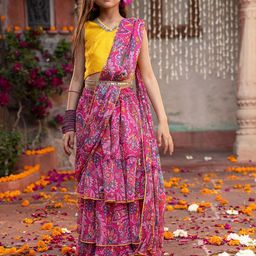 pspeaches Girls Embroidered Ready to Wear Lehenga & Blouse With Dupatta-picture-2