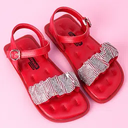 Cute Walk by Babyhug Sandals - Red image 2