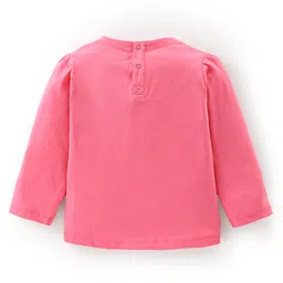 Babyhug 100% Cotton Knit Full Sleeves T-Shirt With Text Graphics - Pink image 2