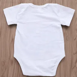 KNITROOT Announcement Theme Half Sleeves Soon To Be A Family Of Three Text Printed Onesie - White image 3