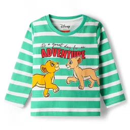 Babyhug Disney Single Jersey Full Sleeves Night Suit Set with Lion King Graphics - Light Green image 2