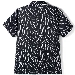 arias by lara dutta Arias Woven Half Sleeves Resort Collar Abstract Printed Shirt - Black image 2