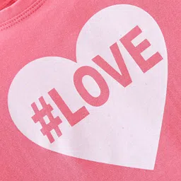 Babyhug 100% Cotton Knit Full Sleeves T-Shirt With Text Graphics - Pink image 3