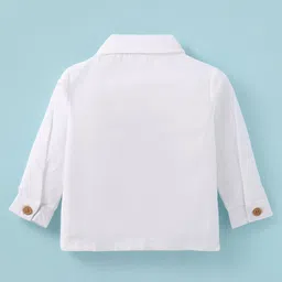 WOW Clothes Cotton Woven Full Sleeves Checkered 3 Piece Party Suit With Bow Applique - Tan image 3