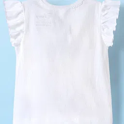 kookie kids india disney Kookie Kids Disney Single Jersey Knit Frill Sleeves Minnie Mouse Printed T-Shirt - White image 3