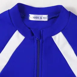 Mark & Mia Half Raglan Sleeves Legged Swimsuit - Blue image 4