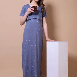 THE MAMA KLUB Printed Maxi Nightdress-picture-42