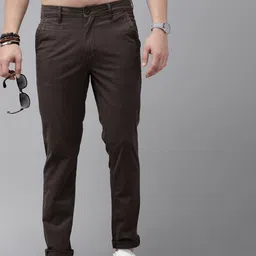 The Roadster Life Co. Men Solid Tapered Fit Smart Casual Chinos Trousers image 1