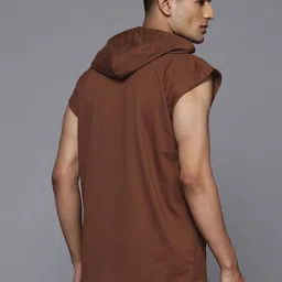 HRX by Hrithik Roshan Brand Logo Print Hooded Training Sweatshirt image 3