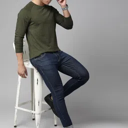 Roadster The Lifestyle Co. Raglan Sleeves Pure Cotton T-shirt image 5
