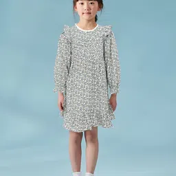 Safehugs Tropical Print Puff Sleeve A-Line Dress-image-23