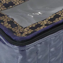 Kuber Industries Blue Solid Jewellery Organizer With 10 Pouches image 4