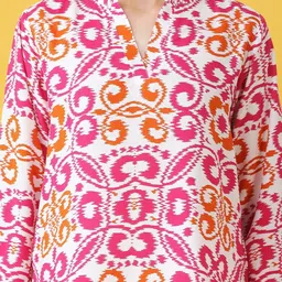 ANVI Be Yourself Floral Printed Mandarin Collar Top image 2