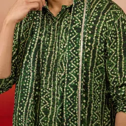 VASTRAMAY Men Ethnic Motifs Printed Regular Kurta with Pyjamas image 4