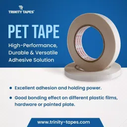 TRINITY Dual Sided PET LX Tape 60 Micron 48 mm x 50 m White Carrier(Silcionised Release paper) (Pack of 32) image 5