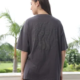 TITTLI Women Typography Printed Drop-Shoulder Sleeves T-shirt image 3