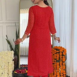 Moda Rapido Bandhani Printed Sequinned Straight Kurta With Trousers & Dupatta image 5