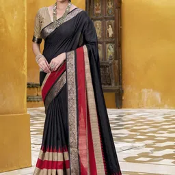LOOKNBOOK ART Women Black Sarees-picture-14
