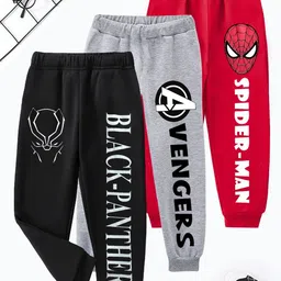 YK Marvel Boys Pack Of 3 Printed Mid-Rise Joggers image 1