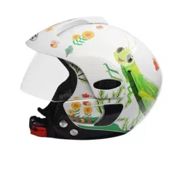 Studds MARSHALL KIDS D3 DECOR WHITE 500 mm X Small Open Face Helmet, D3 GRASSHOPPER image 4