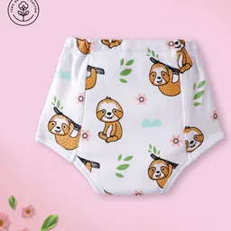 A Toddler Thing Organic Cotton Sloth Baby Print Underwear - White-picture-24