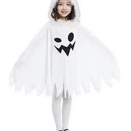 kaku fancy dresses Kaku Fancy Dress Full Sleeves Halloween Ghost Costume Dress With Cloak For Girls - White-picture-35