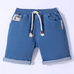Little Kangaroos Cotton Woven Above Knee Length Solid Shorts - Dark Blue-picture-36