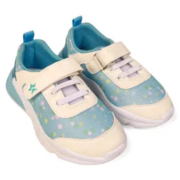 Cute Walk by Babyhug Velcro Closure Sneaker Shoes With Star Print - Light Blue-picture-13