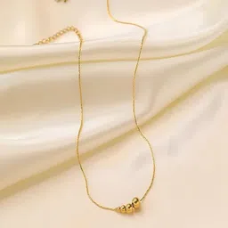 TEULRIP Women Gold Plated Stainless Steel Diamond Cube Shaped Necklace-image-34