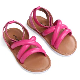 Pine Kids Velcro Closure Sandals with Crossover Straps - Pink image 2