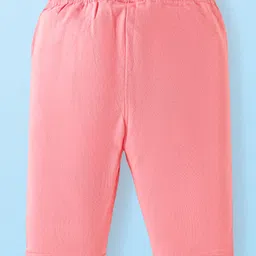 Babyhug Cotton Lycra Knit Three Fourth Length Leggings With Polka Dot & Floral Print Pack of 3 - Navy Blue White & Pink image 3