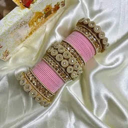 Wedding Chuda by Hitesh Bangles Set Of 38 Stone Studded Bangles-picture-47