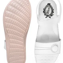 Shoetopia Textured Slip On Sandals - White image 5