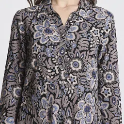 Saffron Threads Floral Print Fit & Flare Midi Dress image 3