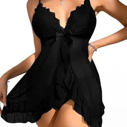Veeva Beauty & Fashion V-Neck Printed Baby Dolls-image-53