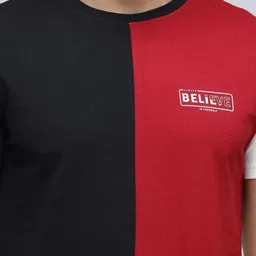 MaverIQ Colourblocked Round Neck Cotton Regular Fit T-shirt image 4