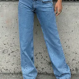 DressBerry Women Comfort Straight Fit High-Rise Light Fade Acid Wash Stretchable Jeans-image-77