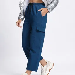 glitchez Women City Cargo Textured Cropped Trouser-image-92