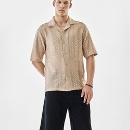 Snitch Men Boxy Fit Textured Cuban Collar Casual Shirt-picture-21